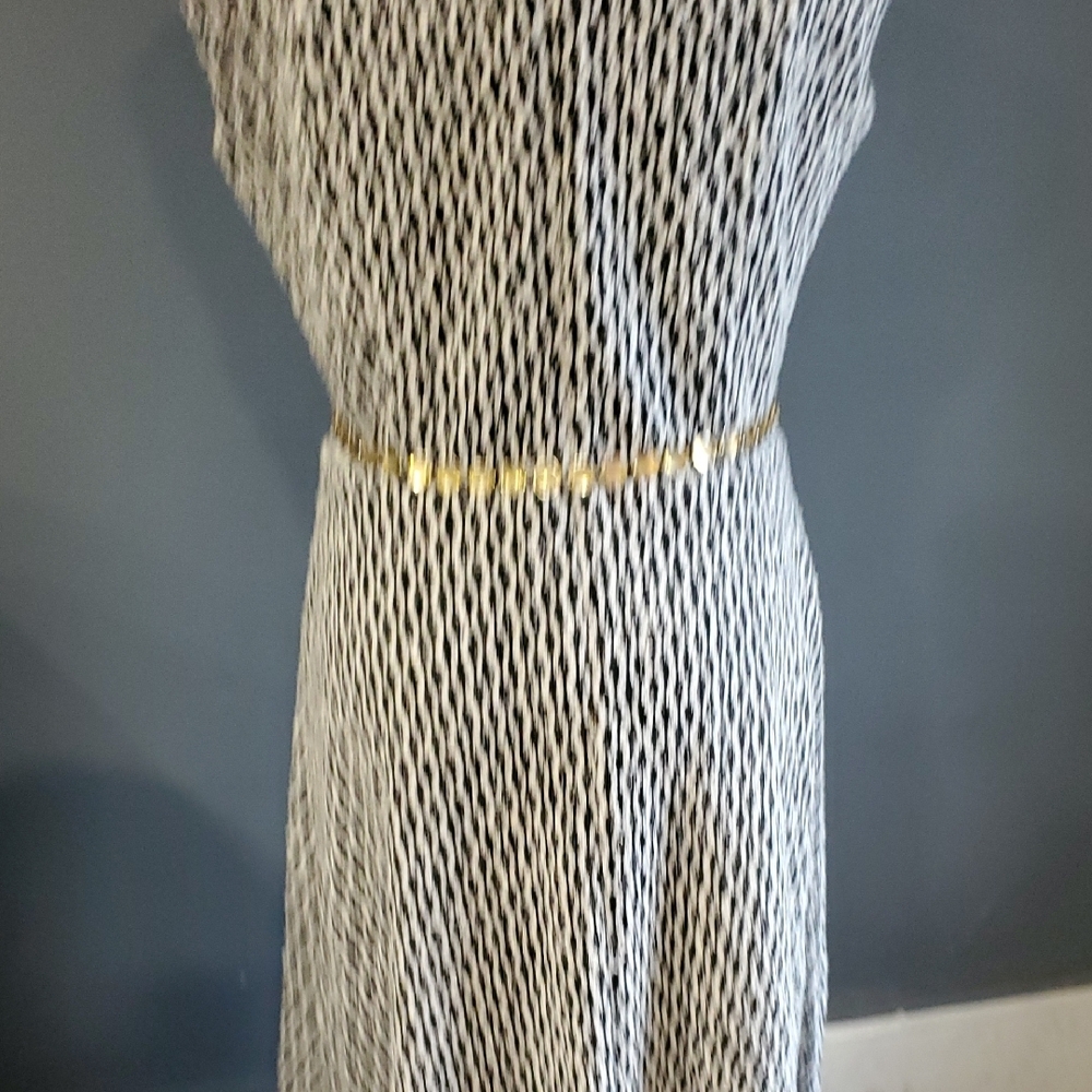 Andrew Marc Black and White Sleeveless Midi Dress - Picture 13 of 17